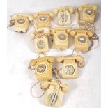 COLLECTION OF TEN VINTAGE 1970S ROTARY DIAL GPO TELEPHONES