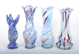 COLLECTION OF FOUR VINTAGE MURANO GLASS VASES