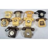 COLLECTION OF TEN VINTAGE 1970S ROTARY DIAL GPO TELEPHONES