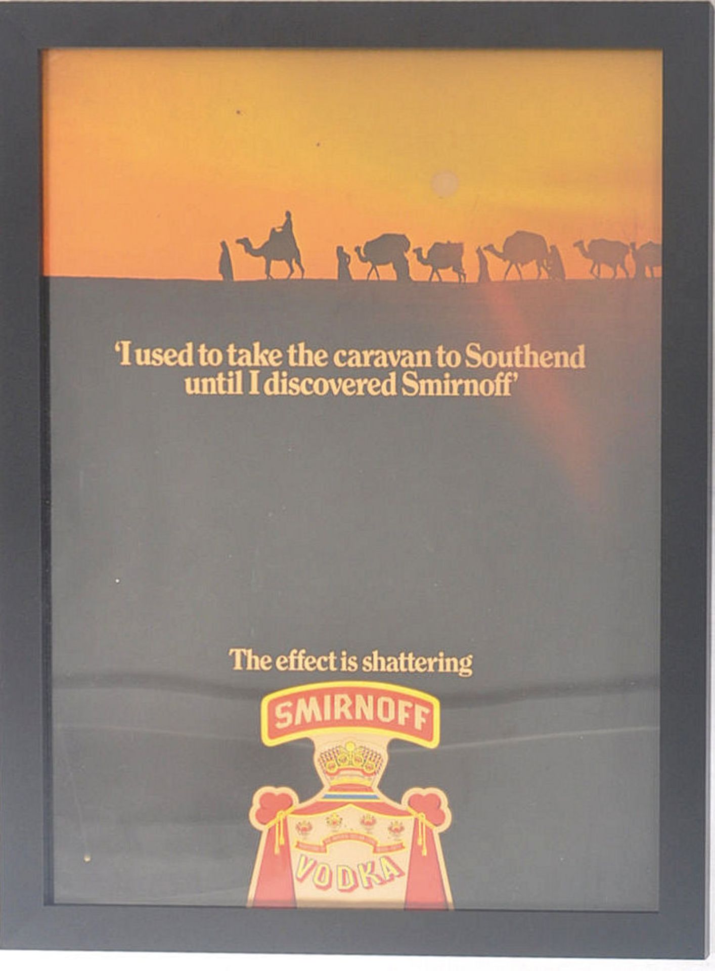 SMIRNOFF VODKA - FRAMED VINTAGE 1970S ADVERTISING POSTER