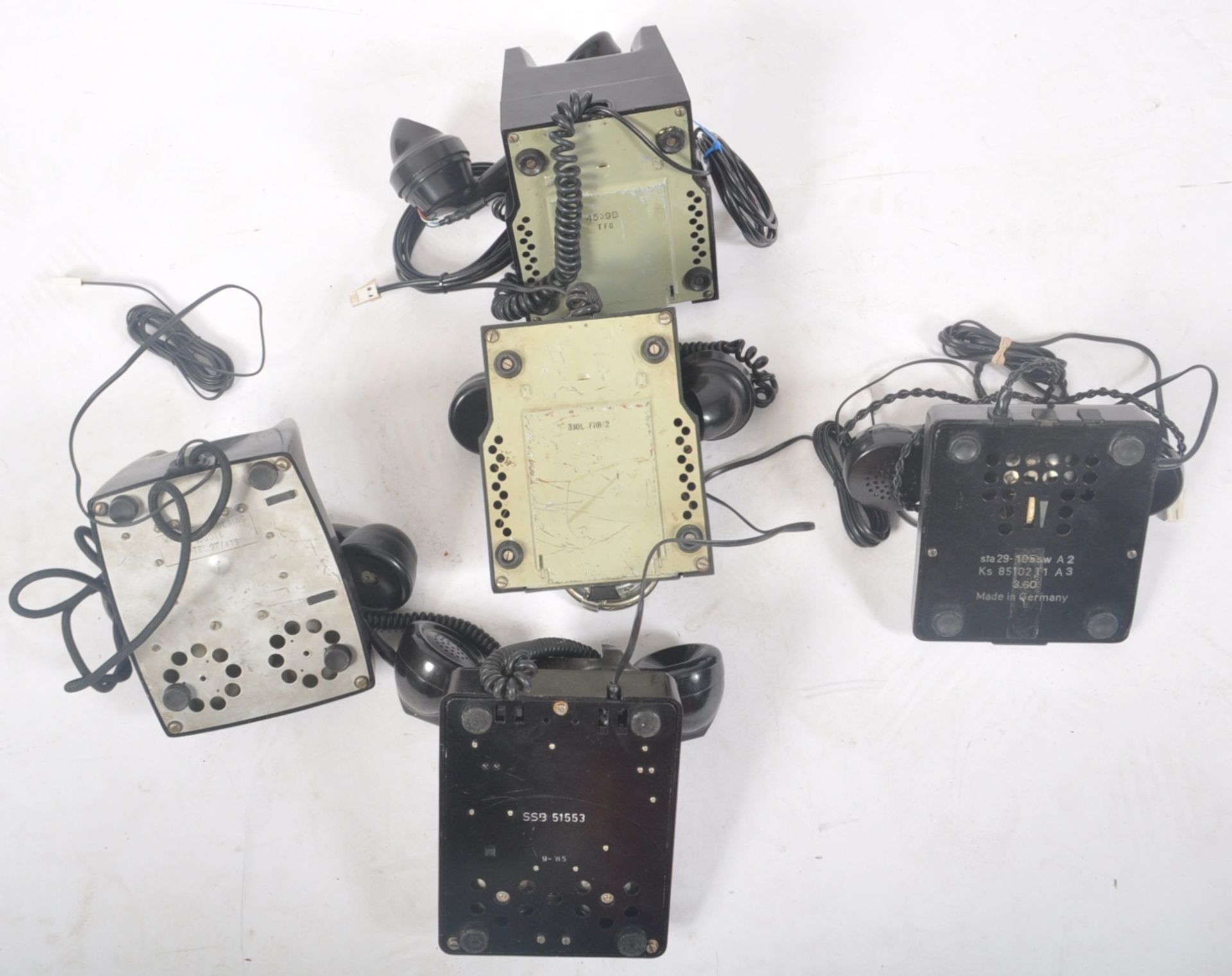 COLLECTION OF FIVE BLACK BAKELITE ROTARY TELEPHONES - Image 8 of 8