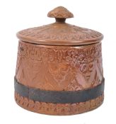 CONTINENTAL ANTIQUE EARTHENWARE LIDDED POT