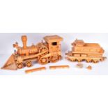 MODEL RAILWAY - LARGE SCALE WOODEN MODEL LOCOMOTIVE