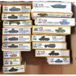 COLLECTION OF S-MODEL MILITARY TANK MODEL KITS 1/72 SCALE