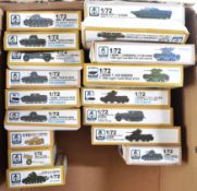 COLLECTION OF S-MODEL MILITARY TANK MODEL KITS 1/72 SCALE