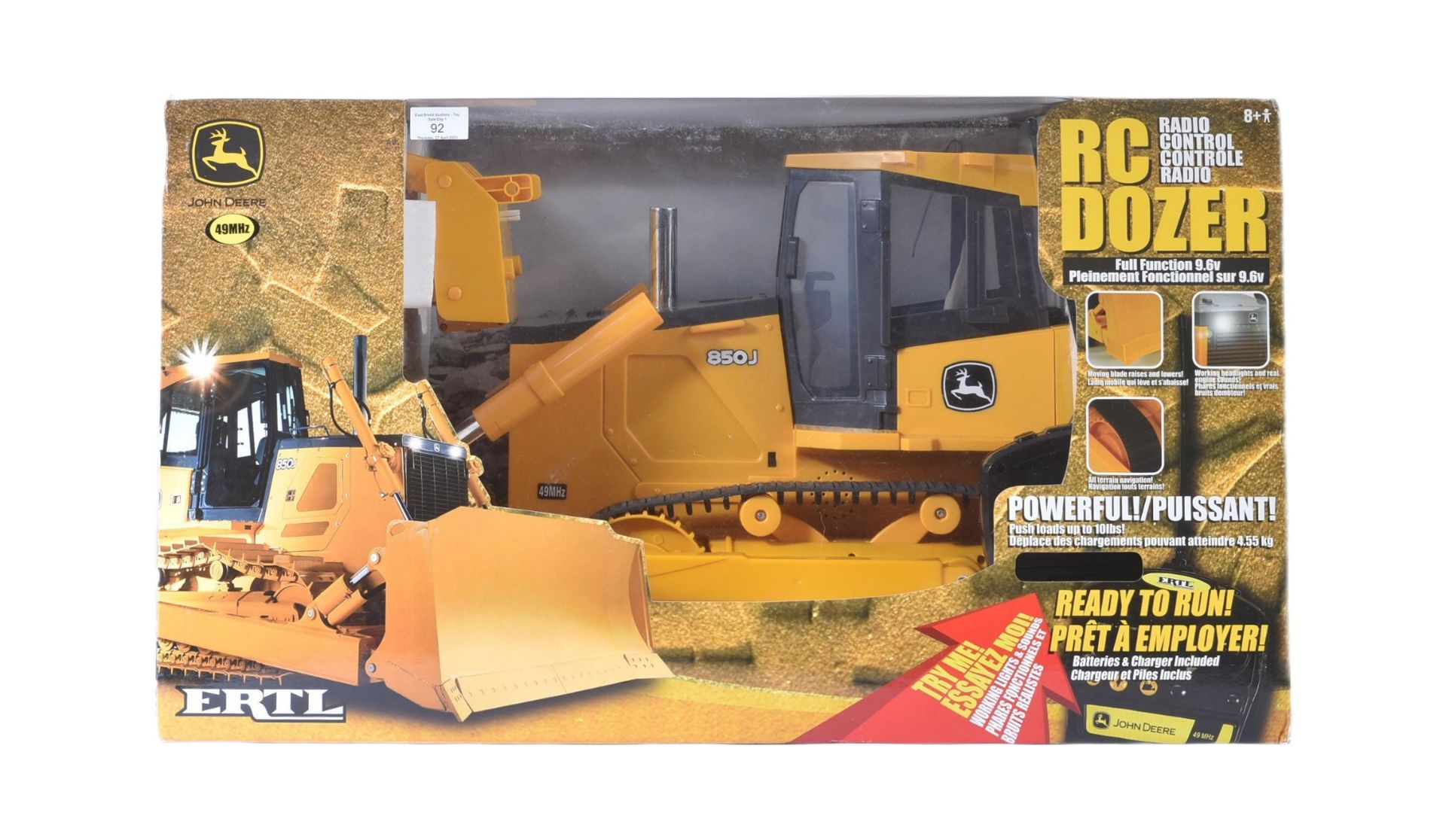 LARGE SCALE ERTL RC RADIO CONTROL JOHN DEERE BULLDOZER