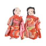 JAPANESE DOLLS - TWO EARLY 20TH CENTURY COMPOSITION MINIATURES