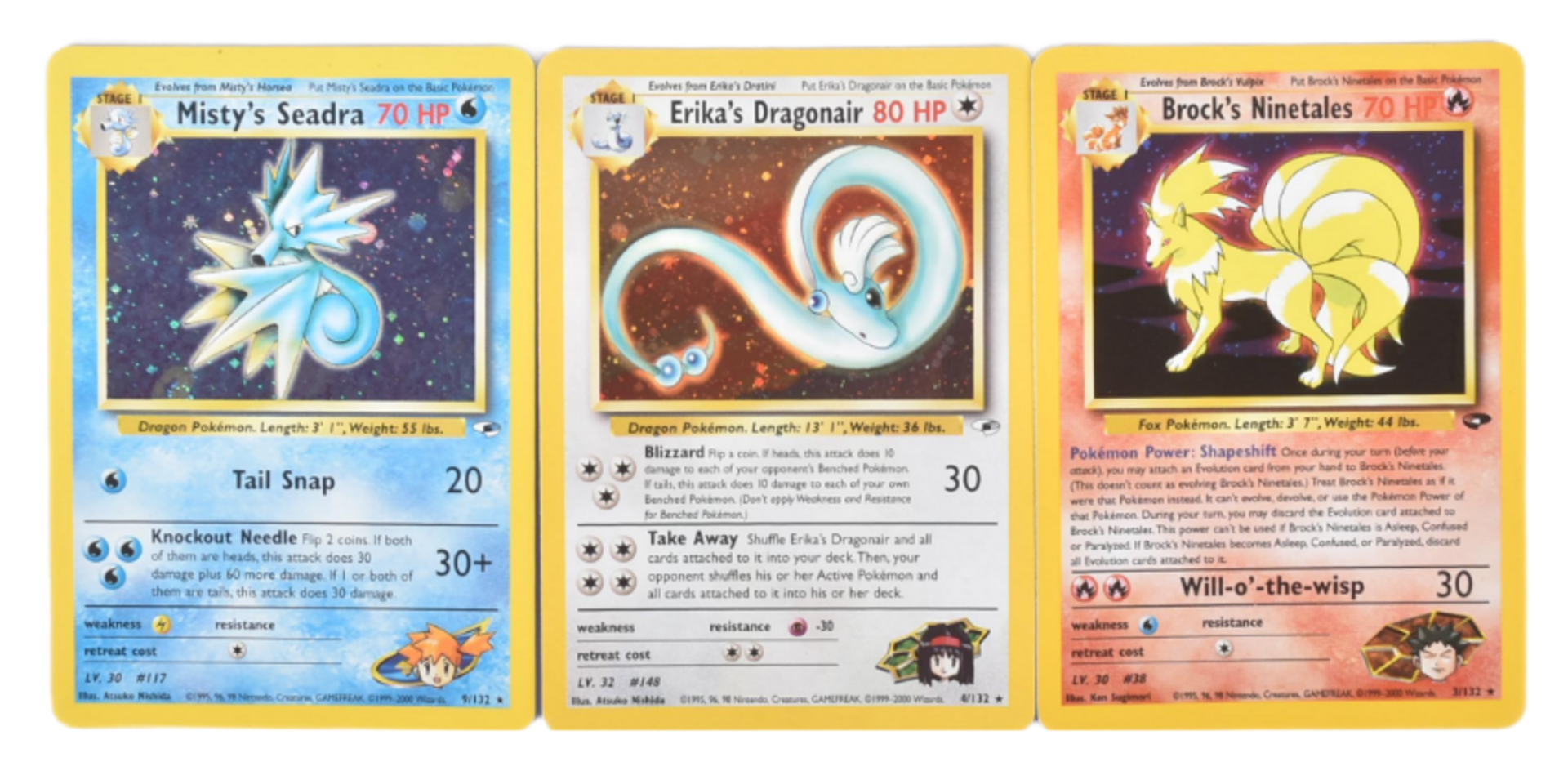 POKEMON - THREE WOTC GYM CHALLENGE CARDS