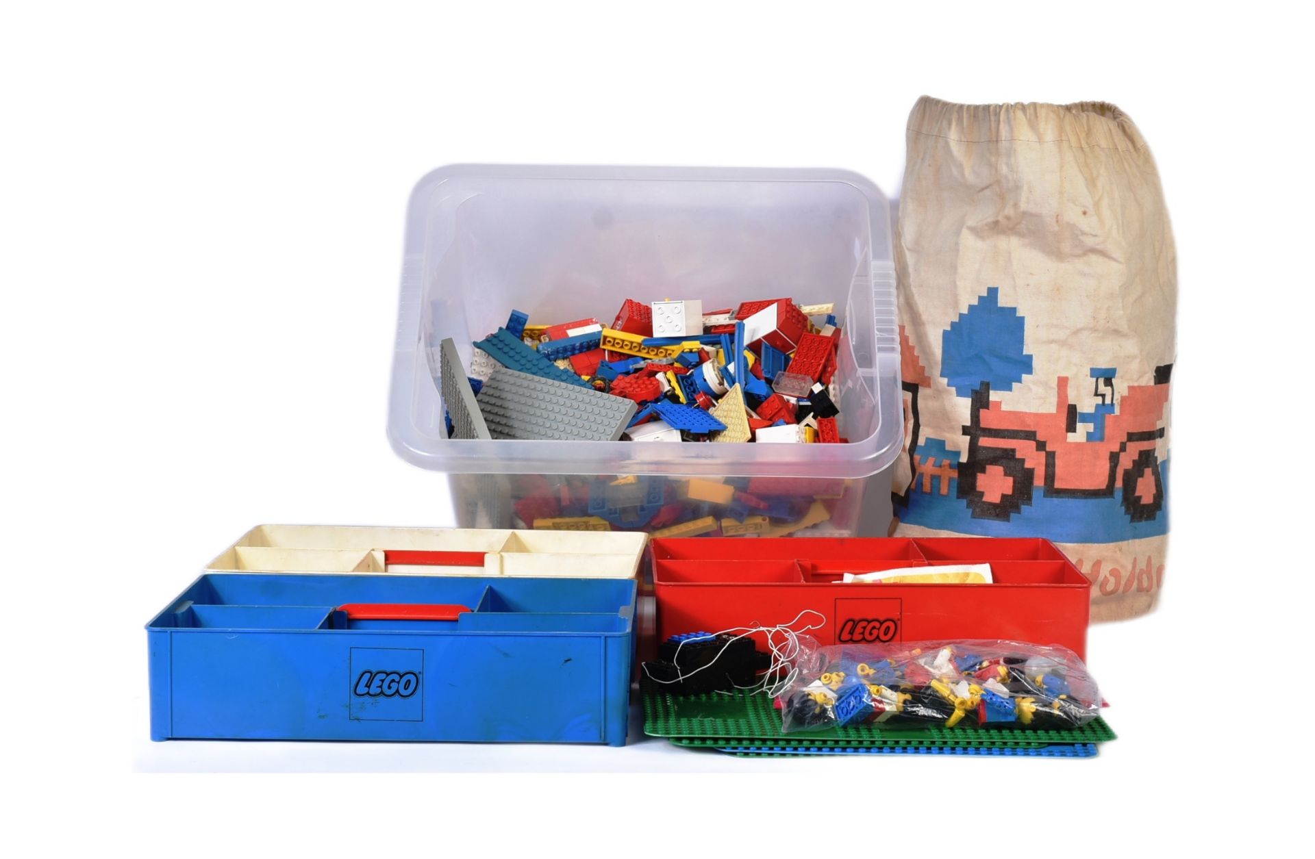 LEGO - VINTAGE LEGO BRICKS AND STORAGE TRAYS