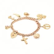 HALLMARKED 9CT GOLD CHARM BRACELET WITH CHARMS