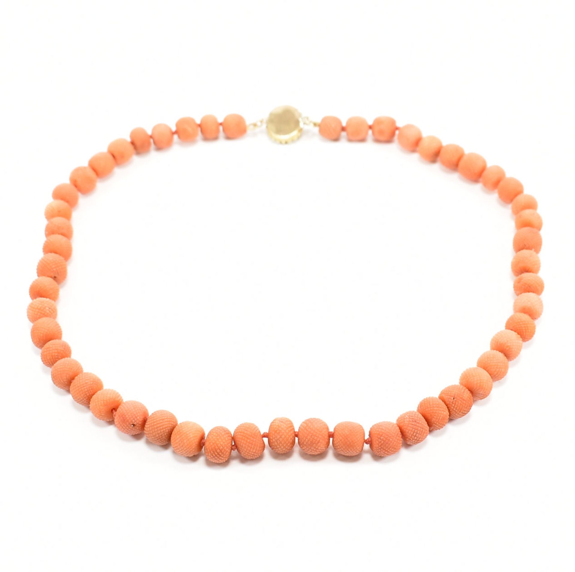 GEORGIAN CORAL PINEAPPLE BEAD NECKLACE - Image 8 of 8