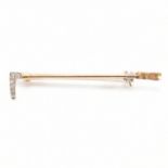 NOVELTY GOLD & DIAMOND RIDING CROP BROOCH