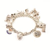 VINTAGE SILVER CHARM BRACELET WITH CHARMS