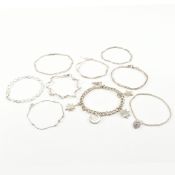 COLLECTION OF ASSORTED SILVER CHAIN BRACELETS