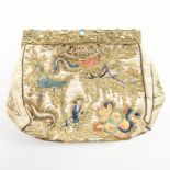 VINTAGE CZECH & CHINOISERIE EMBROIDERED HAND BAG