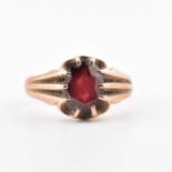 EDWARDIAN HALLMARKED 9CT GOLD & GARNET RING