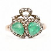 19TH CENTURY VICTORIAN EMERALD & DIAMOND RING