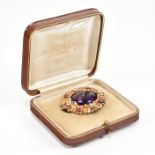 19TH CENTURY AMETHYST RUBY & DIAMOND BROOCH PIN