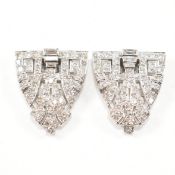 MAPPIN & WEBB - PAIR OF ART DECO DIAMOND DOUBLE DRESS CLIPS