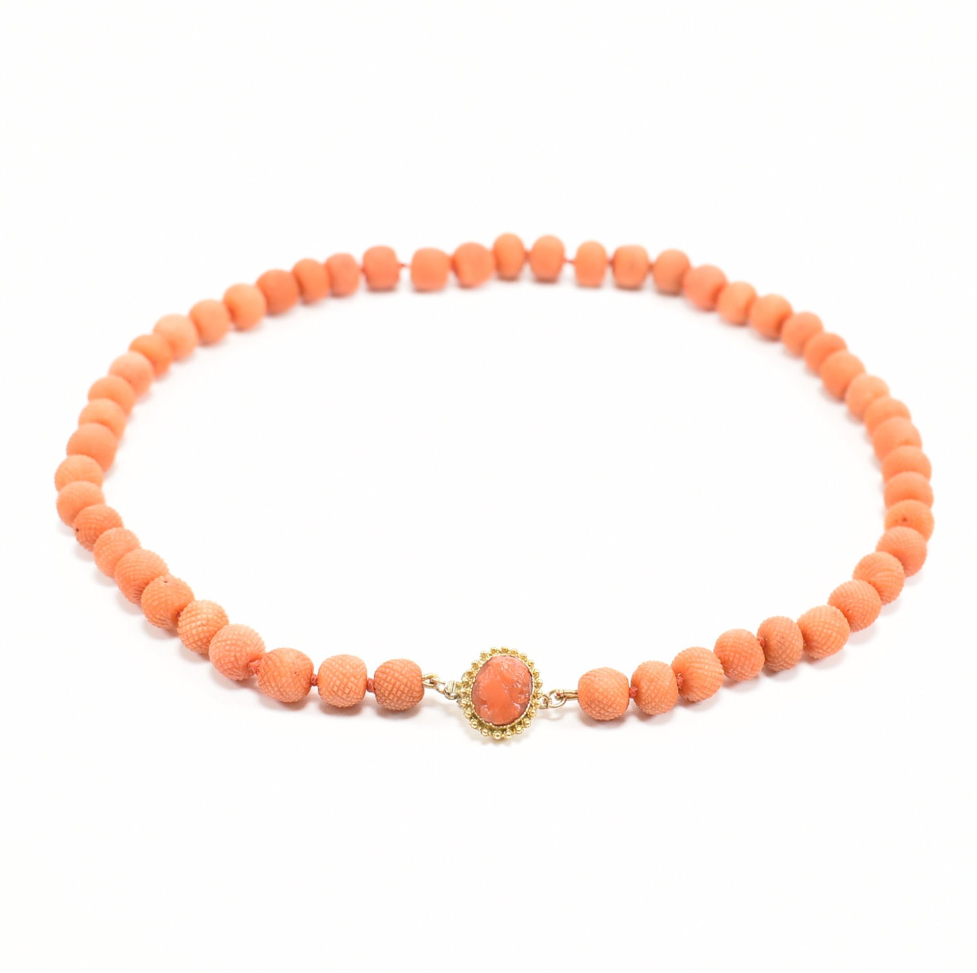 GEORGIAN CORAL PINEAPPLE BEAD NECKLACE