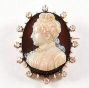 19TH CENTURY FRENCH CAMEO BROOCH PIN