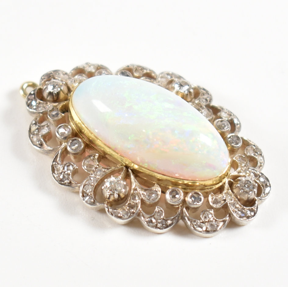 EARLY 20TH CENTURY OPAL & DIAMOND PENDANT - Image 9 of 12