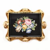 CASED GOLD MICRO MOSAIC BROOCH PIN