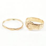 TWO VINTAGE 9CT GOLD BAND RINGS