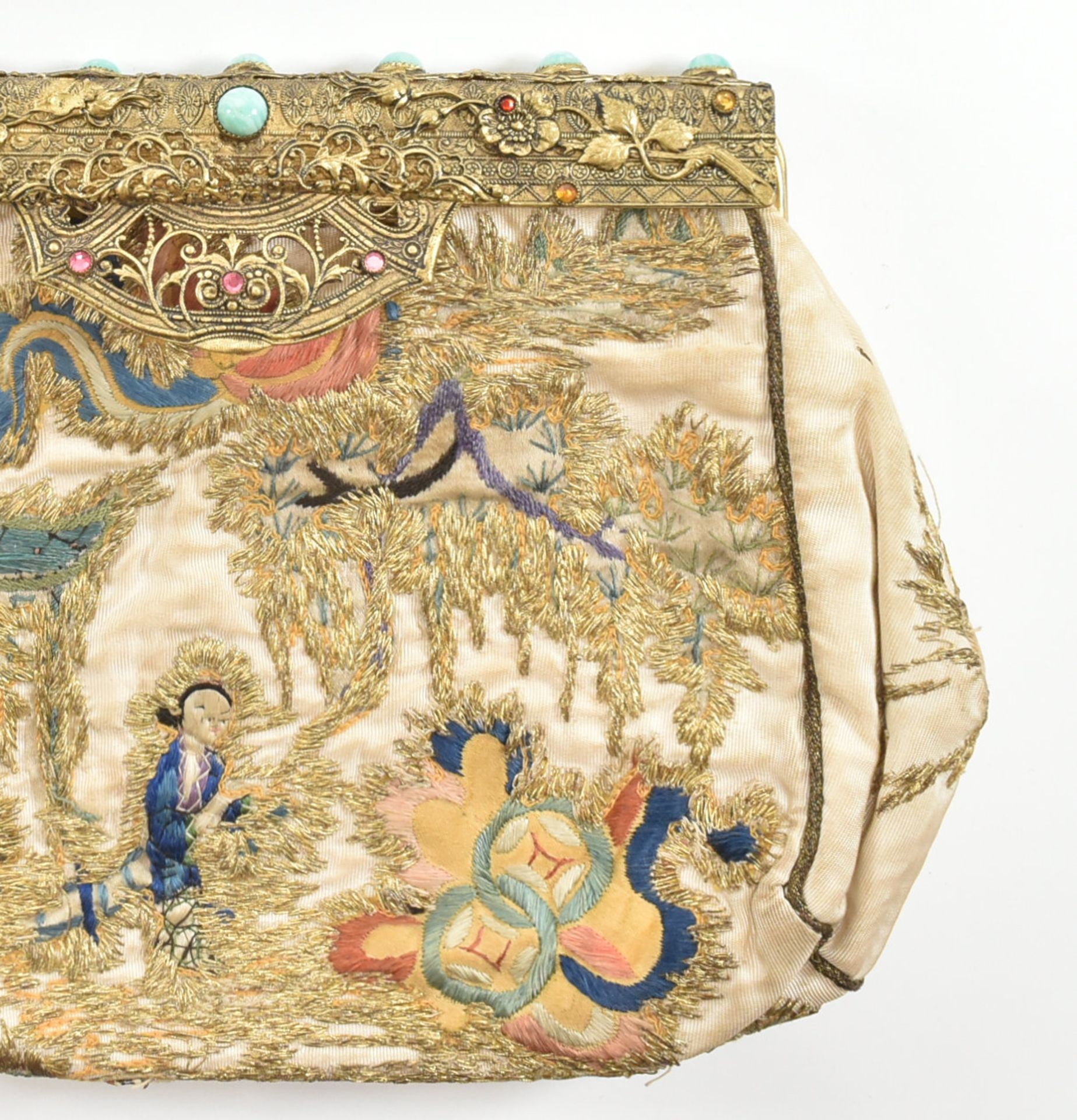 VINTAGE CZECH & CHINOISERIE EMBROIDERED HAND BAG - Image 10 of 10
