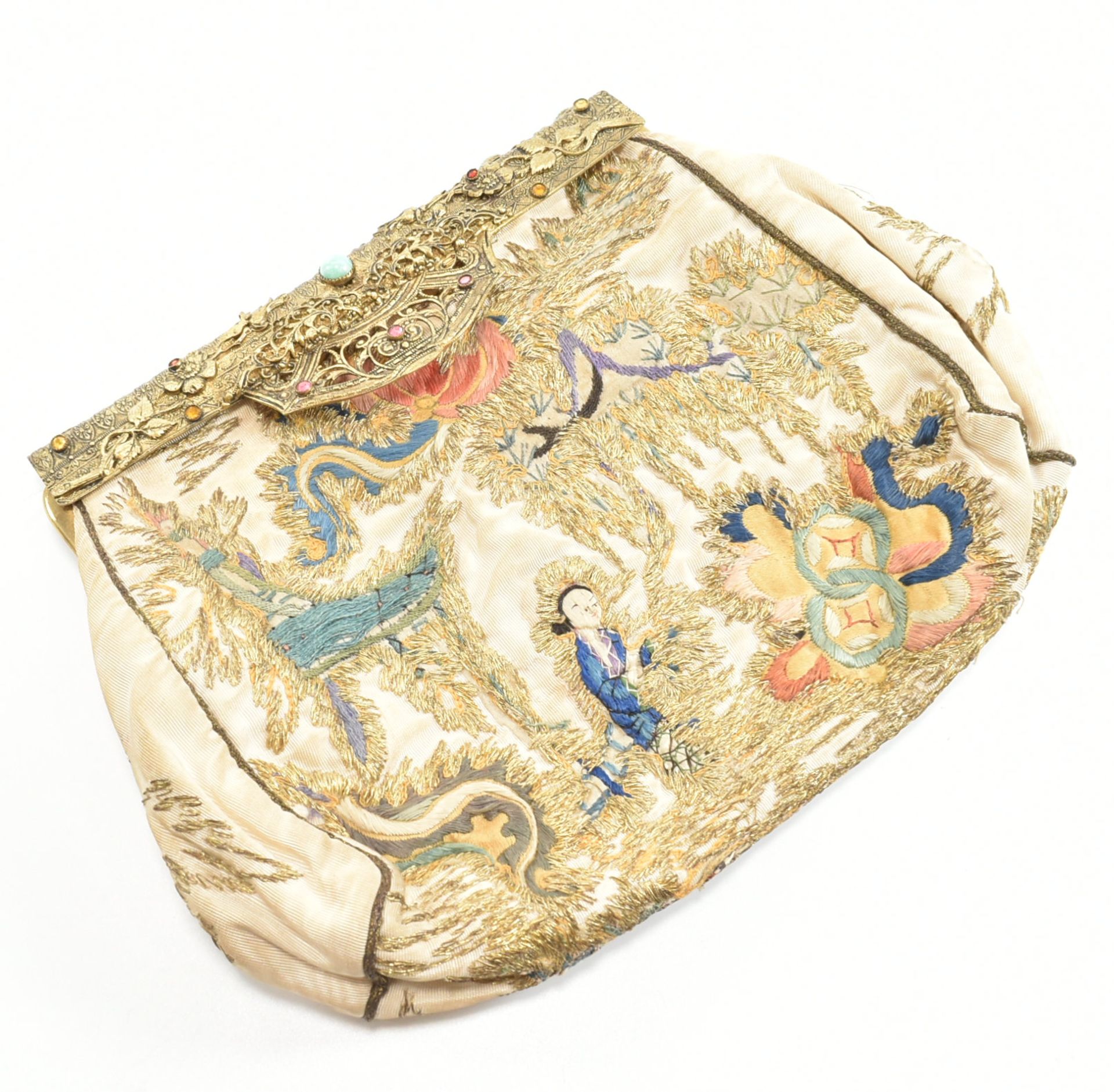 VINTAGE CZECH & CHINOISERIE EMBROIDERED HAND BAG - Image 9 of 10