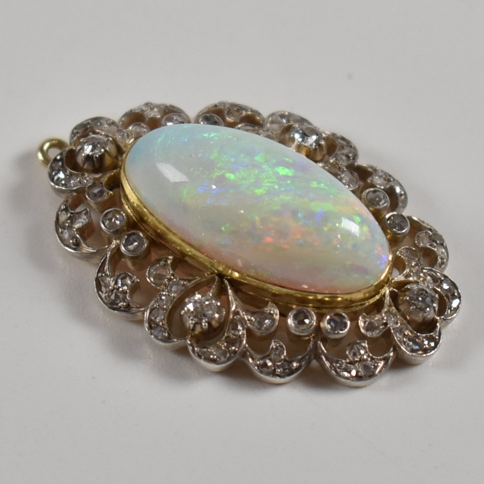 EARLY 20TH CENTURY OPAL & DIAMOND PENDANT - Image 6 of 12