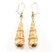 HALLMARKED 9CT GOLD FACETED PENDANT EARRINGS