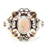 ART & CRAFTS SILVER GOLD & OPAL RING