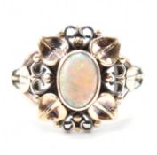 ART & CRAFTS SILVER GOLD & OPAL RING