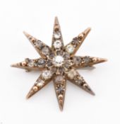 19TH CENTURY VICTORIAN 9CT GOLD PASTE STAR BROOCH PIN