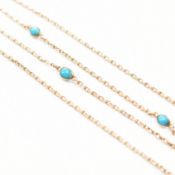 19TH CENTURY VICTORIAN 15CT GOLD & TURQUOISE NECKLACE
