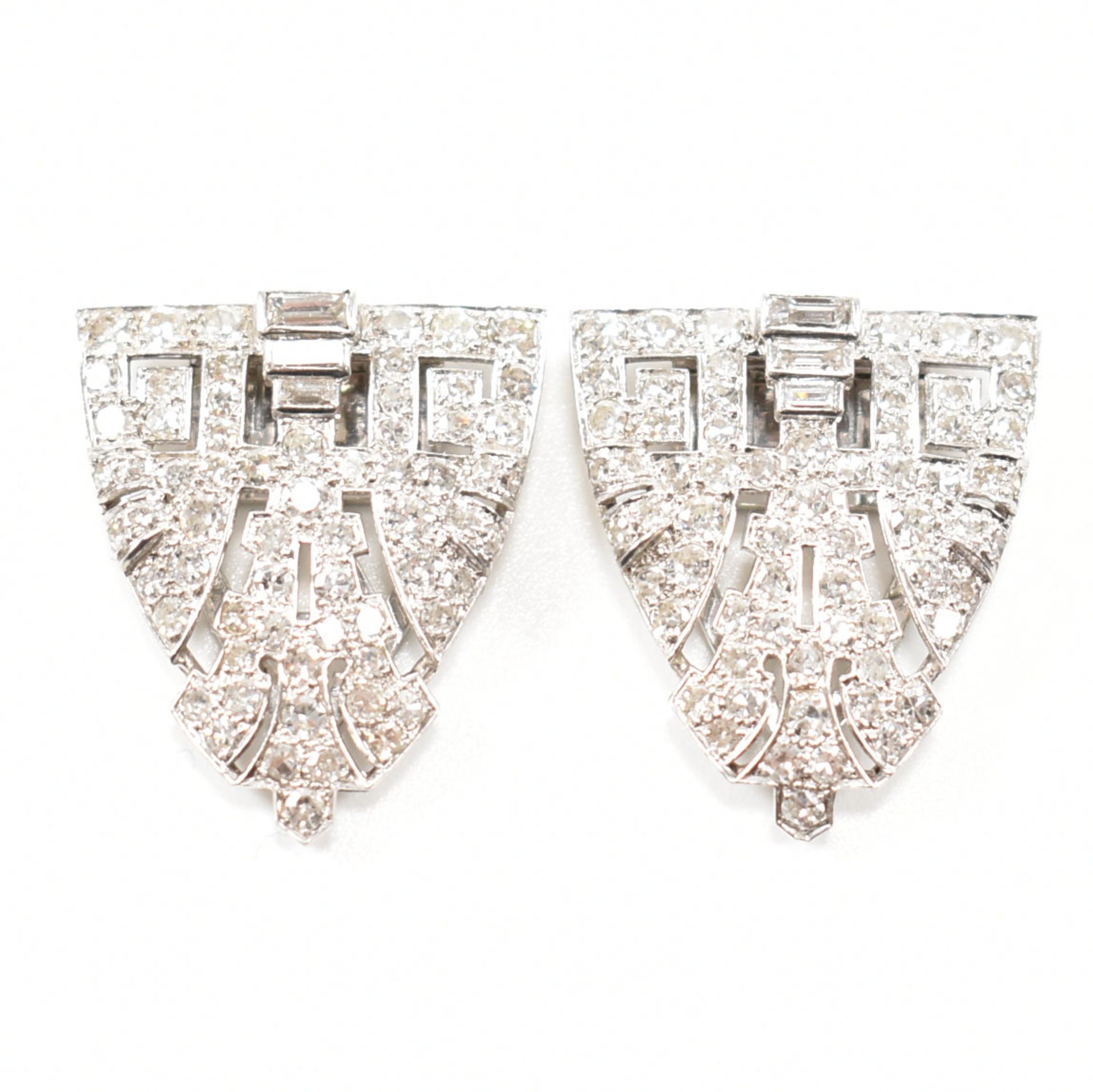 MAPPIN & WEBB - PAIR OF ART DECO DIAMOND DOUBLE DRESS CLIPS - Image 9 of 10