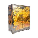 EARLY 20TH CENTURY 1930S CHINESE ORIENTAL CHINOISERIE CUPBOARD