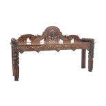 VICTORIAN CARVED OAK SCOTTISH WINDOW SEAT BENCH SETTLE