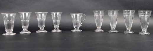 COLLECTION OF REGENCY CRYSTAL HAND CUT JELLY GLASSES