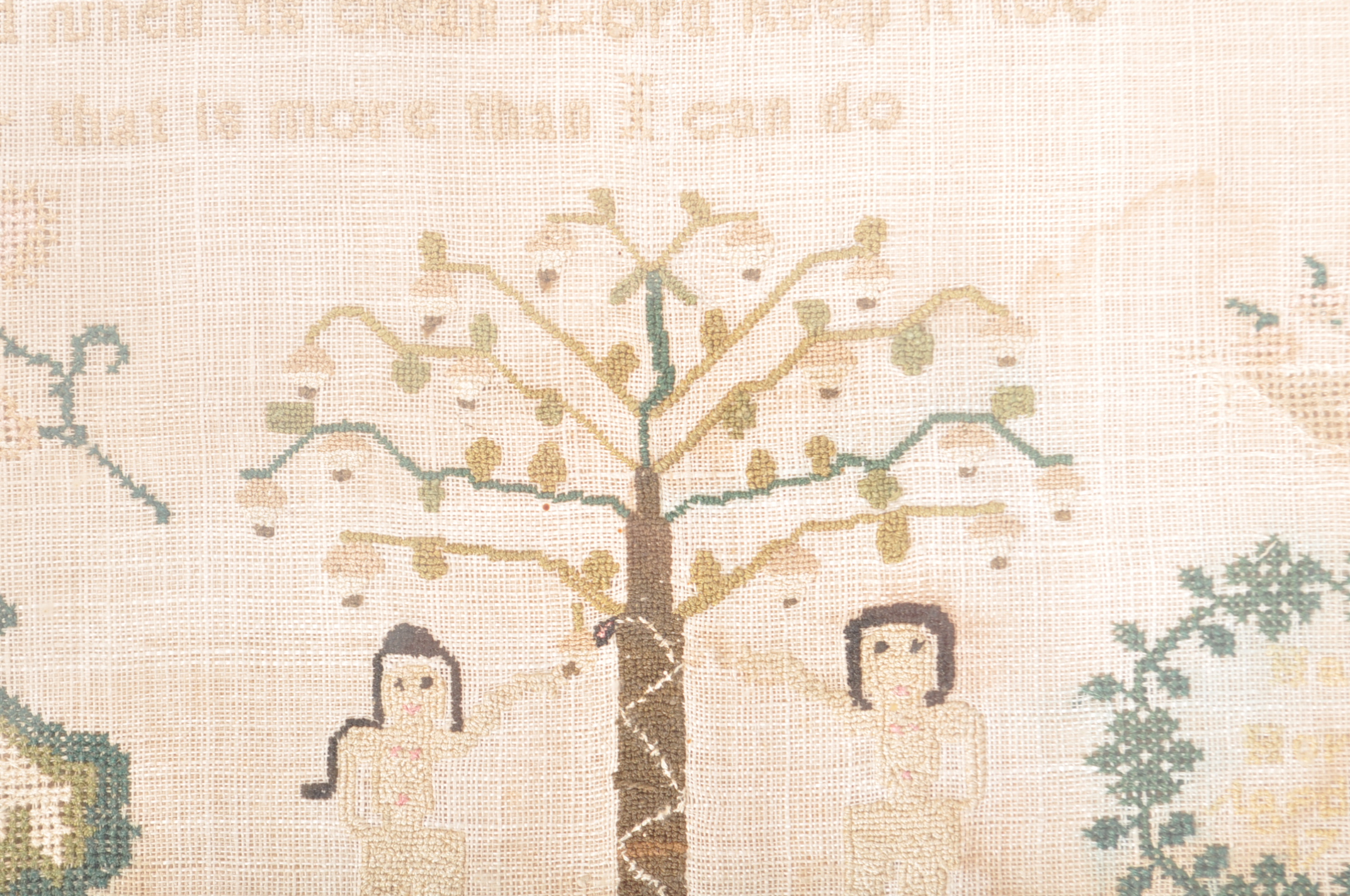 LATE 18TH CENTURY - 1785 TAPESTRY SAMPLER OF ADAM AND EVE - Image 3 of 5
