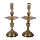 PAIR OF 18TH CENTURY DUTCH BRASS CANDLESTICKS