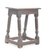 19TH CENTURY CARVED OAK JACOBEAN REVIVAL JOINT STOOL