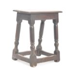 19TH CENTURY CARVED OAK JACOBEAN REVIVAL JOINT STOOL