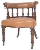 EARLY 20TH CENTURY LEATHER CAPTAINS DESK CHAIR