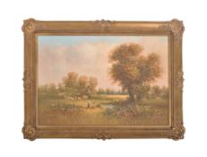 LASZLO RITTER (1937-2003) OIL ON CANVAS PAINTING - COUNTRY SCENE