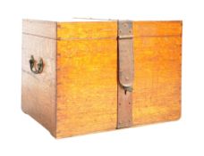 19TH CENTURY CAMPAIGN OAK IRON BOUND SILVER CHEST