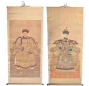PAIR OF CHINESE EMPEROR SCROLLS