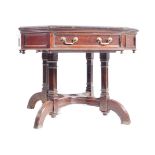 VICTORIAN CIRCA 1880S FLAME MAHOGANY RENT OCTAGONAL TABLE