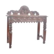 19TH CENTURY VICTORIAN CARVED OAK WRITING TABLE DESK